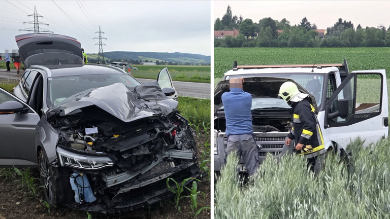 Klein-LKW krachte gegen Pkw