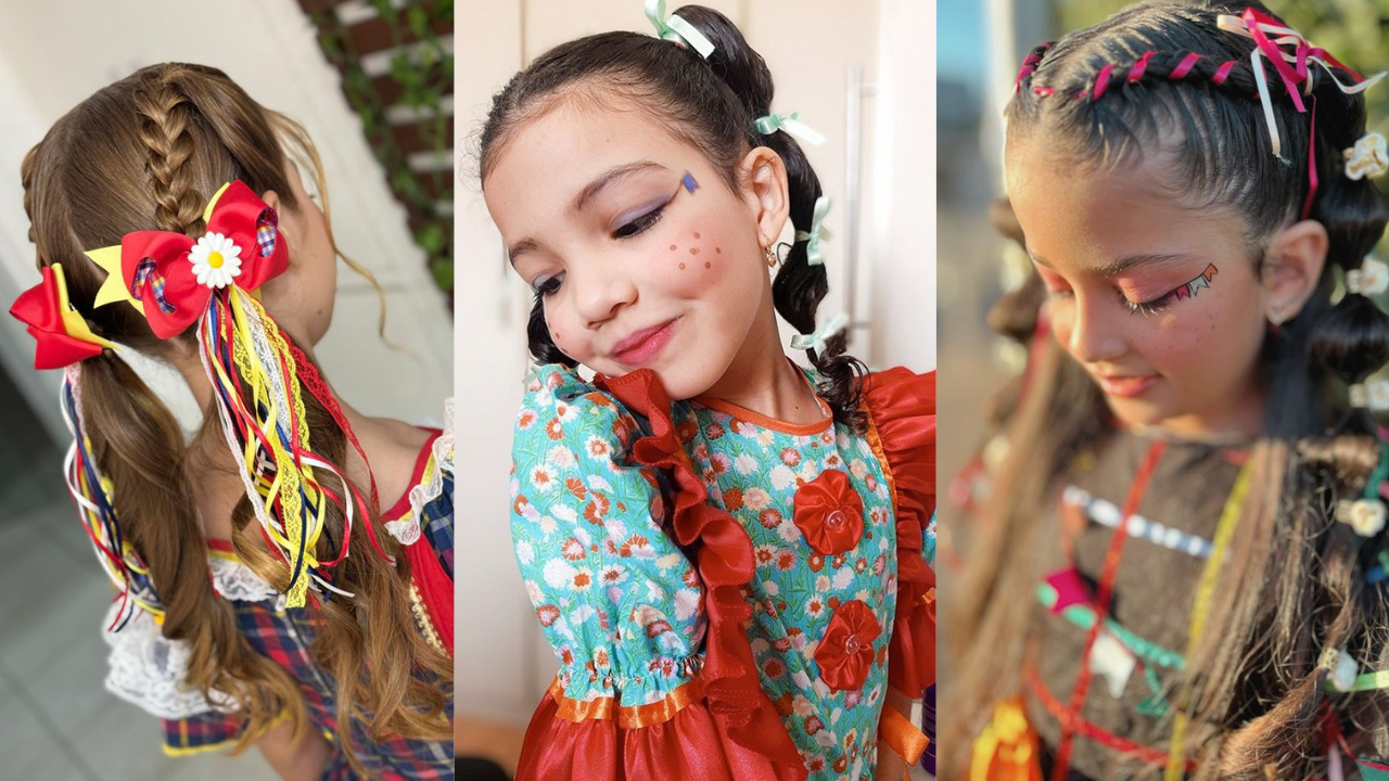 5 tranças de festa junina para crianças que ficam prontas em 5 minutos