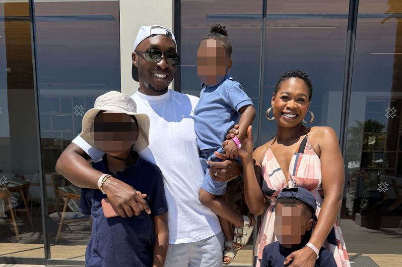 Bolaji Omisade with her husband and children