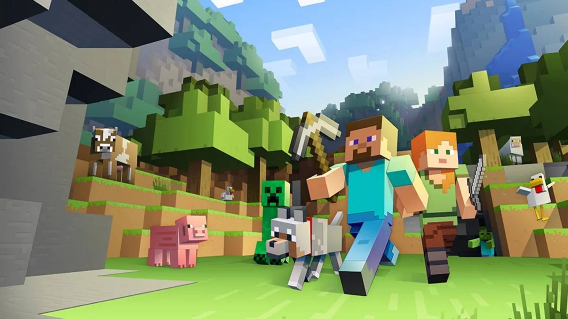 Alex, Steve and Dennis in Minecraft