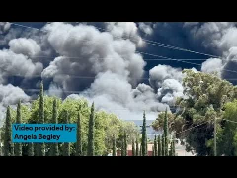 Viewer video shows smoke from Tracy warehouse fire