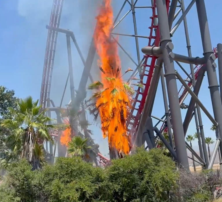 Fire breaks out under Six Flags Magic Mountain roller coaster