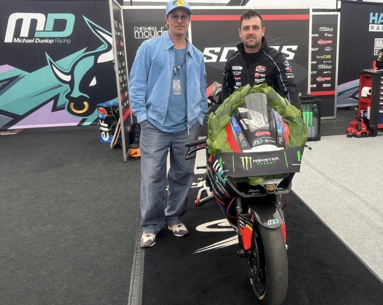TT 2026: Hollywood superstar Brad Pitt meets Michael Dunlop after ...