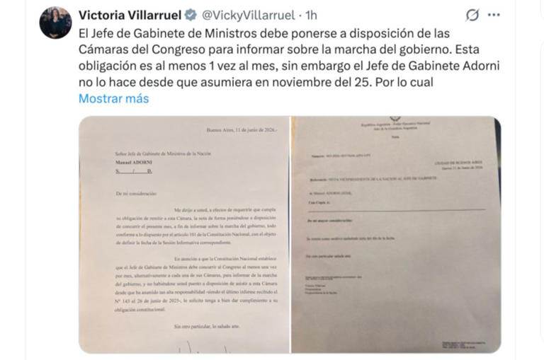 El posteo de Victoria Villarruel contra Manuel Adorni