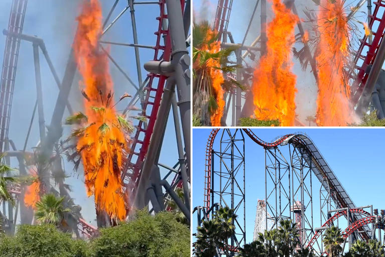 Fire breaks out under Six Flags Magic Mountain roller coaster