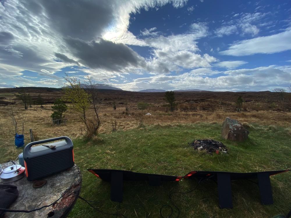 My Jackery solar generator hard at work in Scotland.
