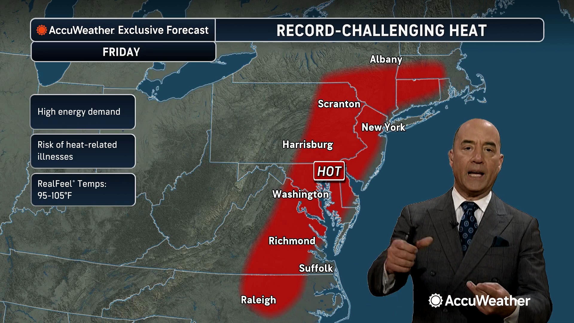 Hot and stormy Friday in store for the Northeast