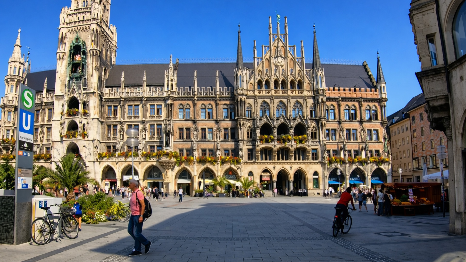 Utforsk Münchens gamleby og Marienplatz (4K)