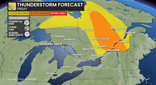 100 km/h winds: Threat for outages with Friday's storms in Ontario, Quebec