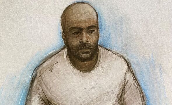 A court artist sketch of Hadi Alodid