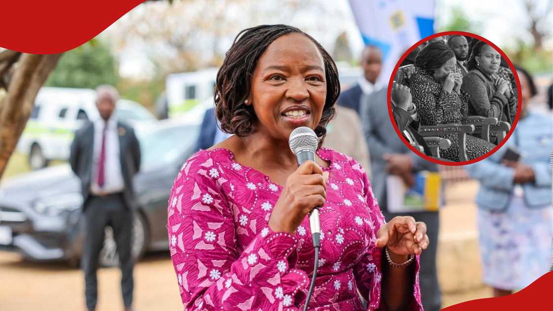 Photo of Rachel Ruto in tears during service of Utumishi Girls students ...