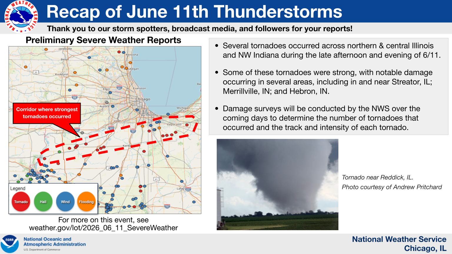 Here's where tornadoes were reported in Indiana on June 11