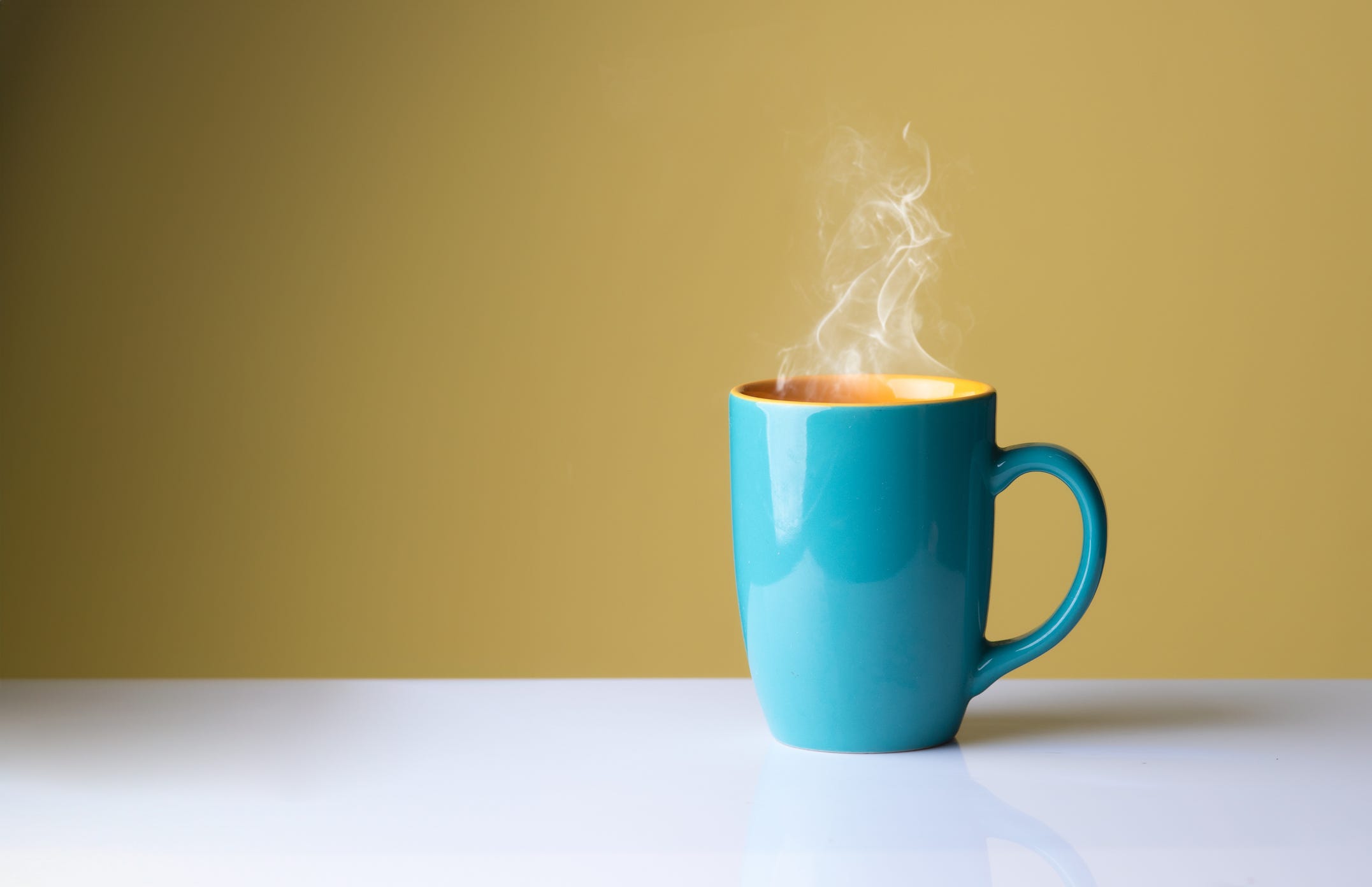 A hot cup of coffee.