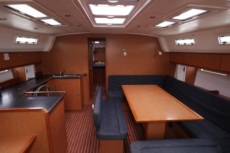 The kitchen area inside the Andromeda.