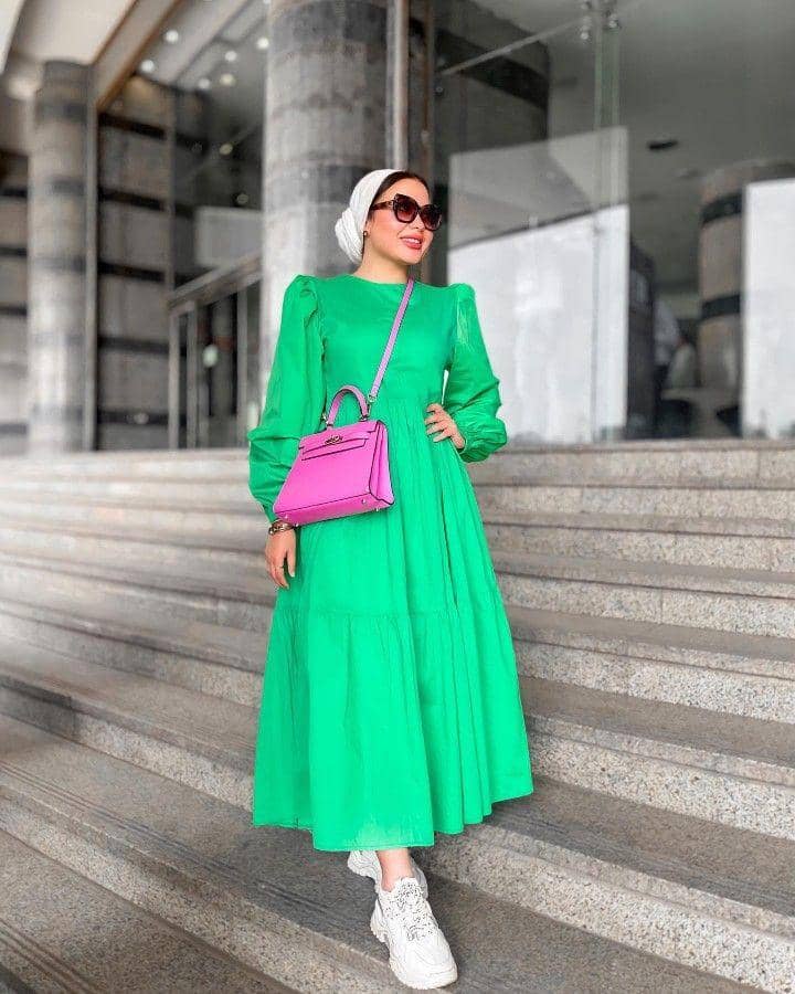 15 model baju gamis untuk orang gemuk agar terlihat langsing