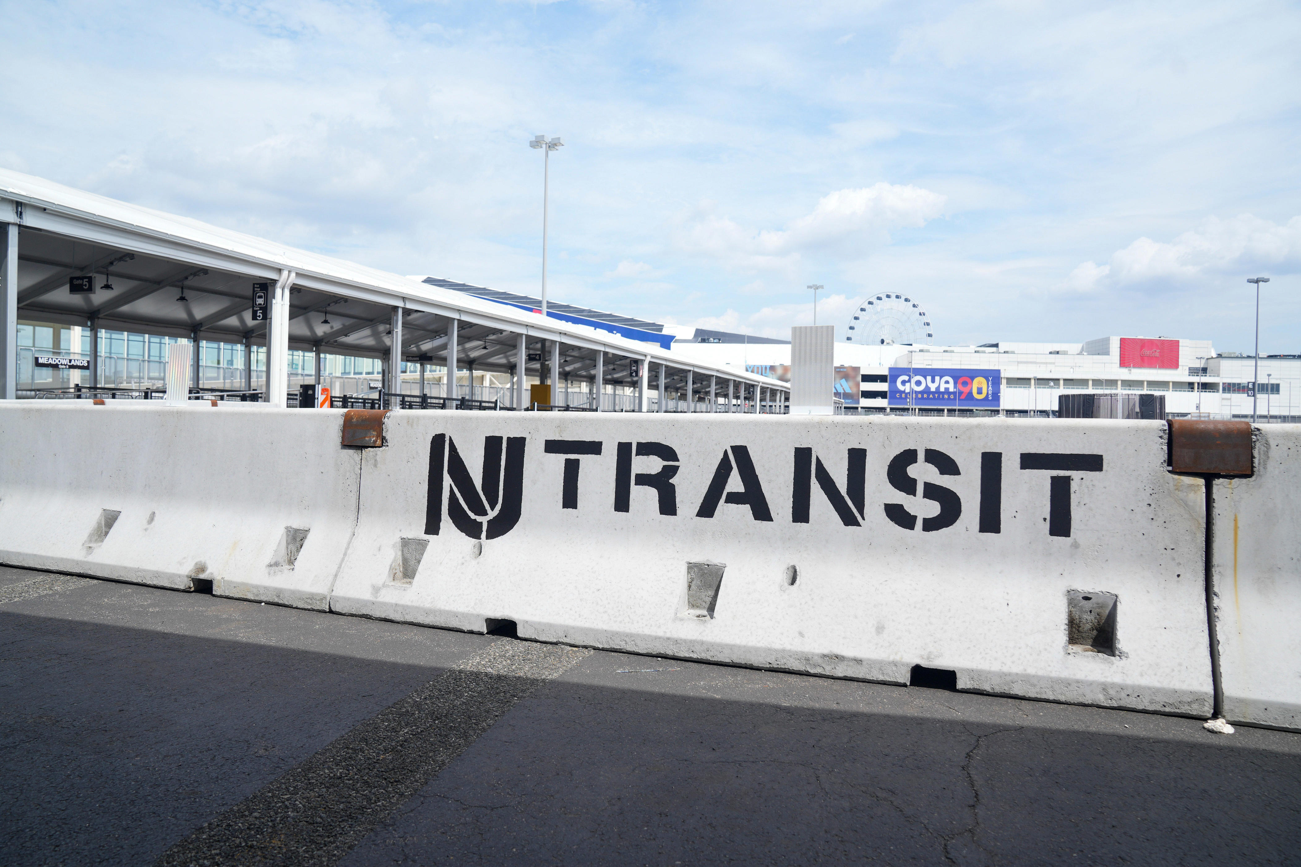 Bus gates outside of New York New Jersey Stadium during the World Cup transit tour on Jun 11, 2026 in East Rutherford, NJ, US.
