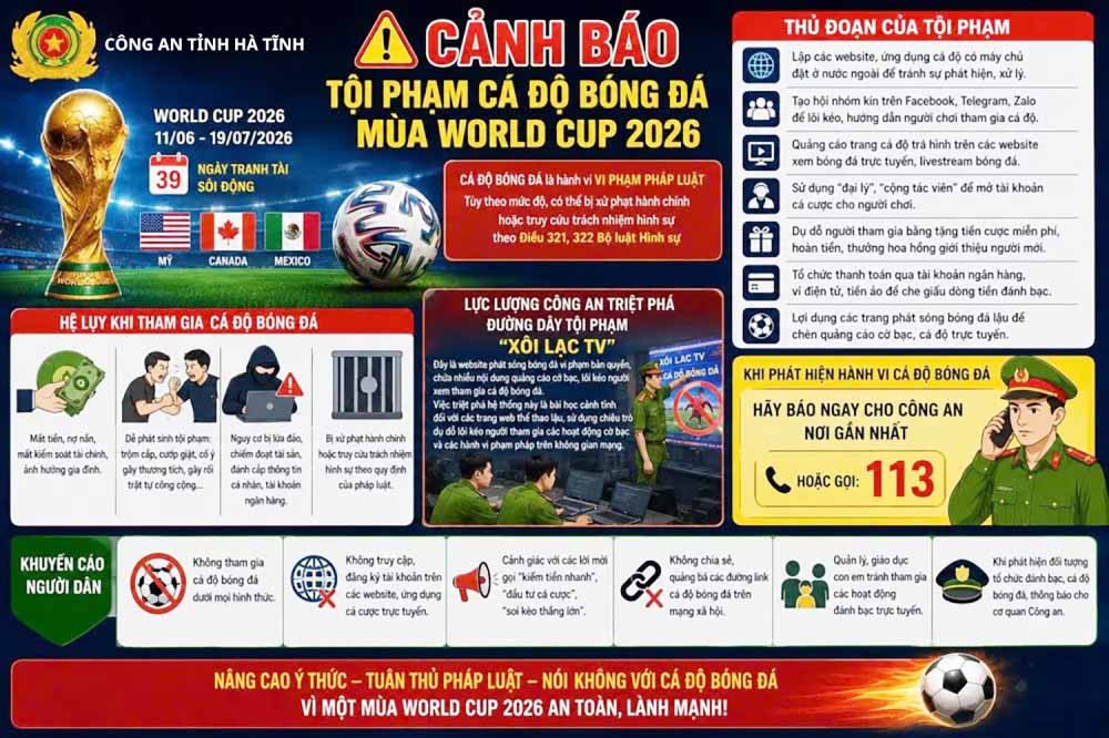Khuyến cáo chiêu trò dụ dỗ cá độ và lừa đảo mùa World Cup 2026