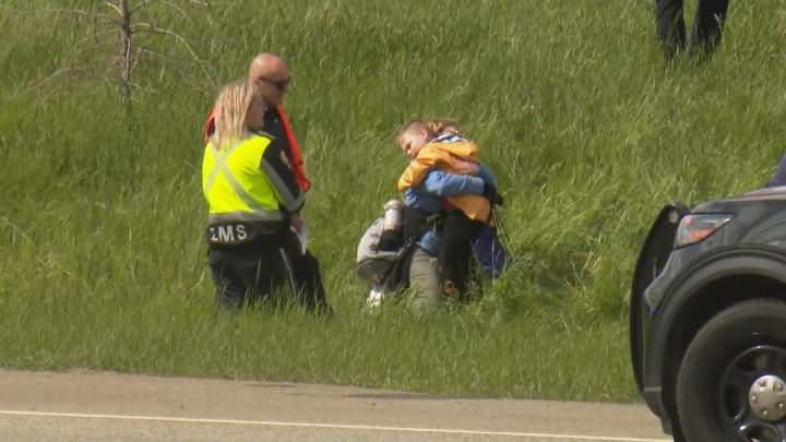 4 students taken to hospital after school bus crashes into ditch in ...