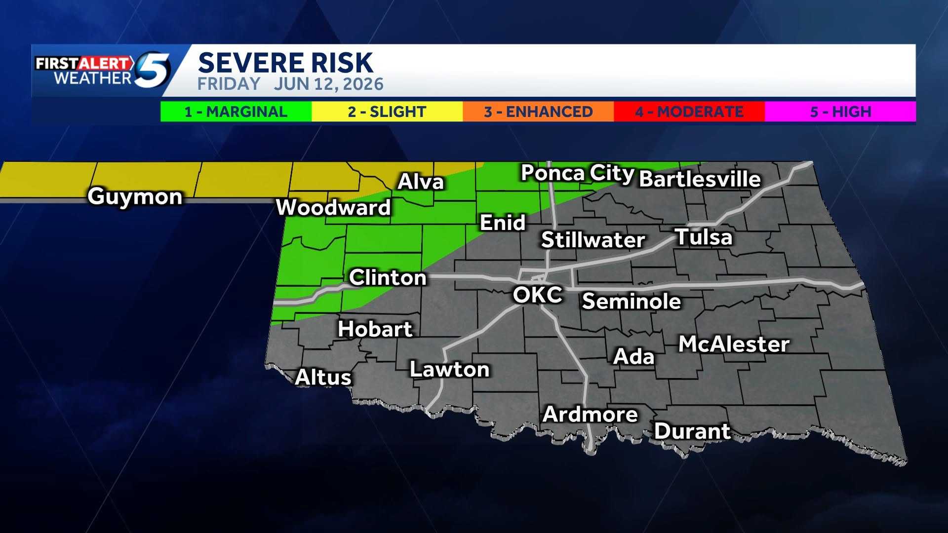 Timeline: Storms with low tornado risk possible Friday and Saturday
