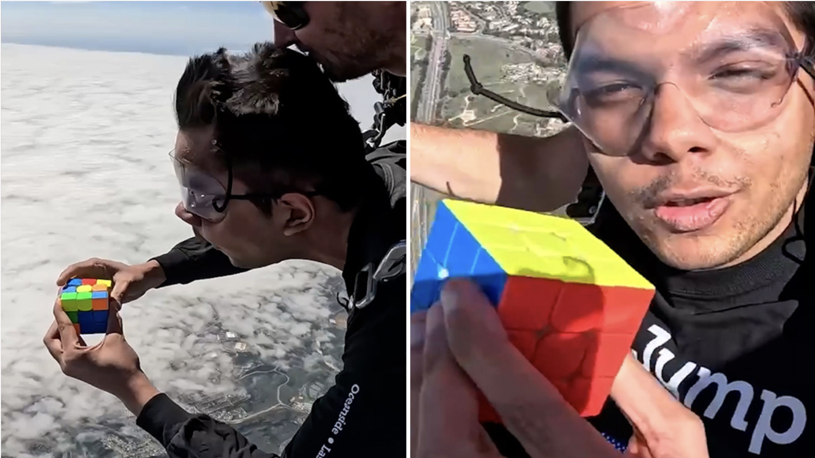 Man gets really high to break Rubik’s Cube record – twice