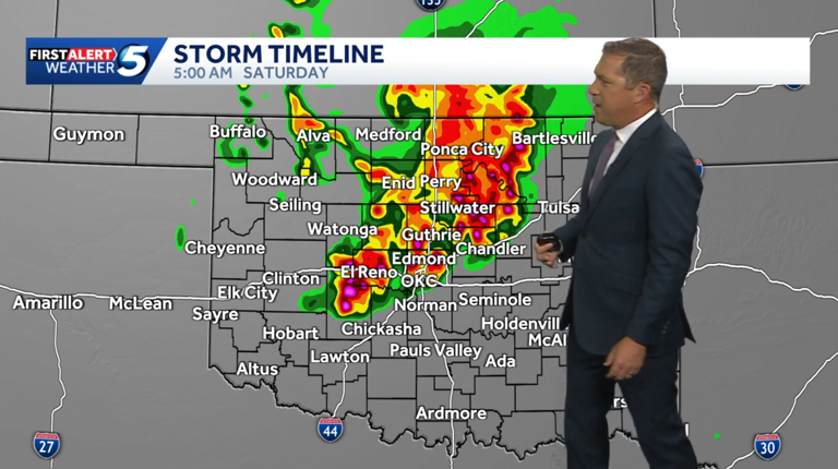 Timeline: Severe storm risk continues for Oklahoma on Saturday