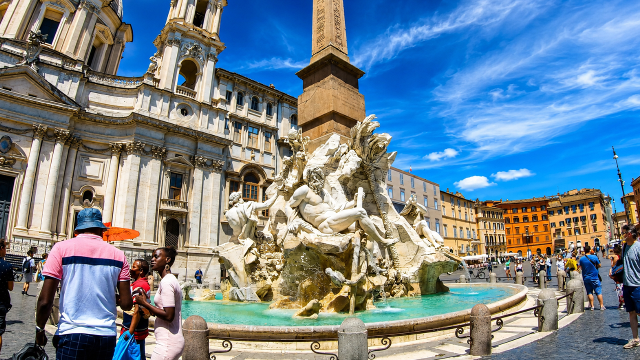 Discovering Rome's famous squares and landmarks (4K)