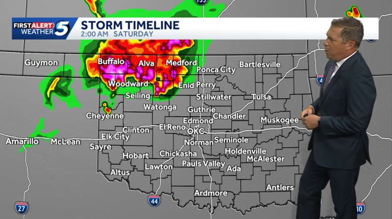 Timeline: Severe storm risk continues for Oklahoma on Saturday