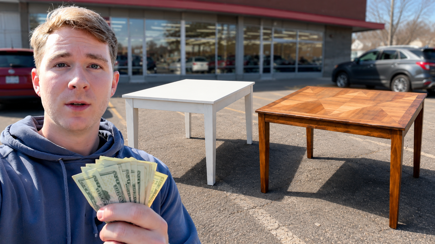 This $70 painted table was hiding beautiful wood