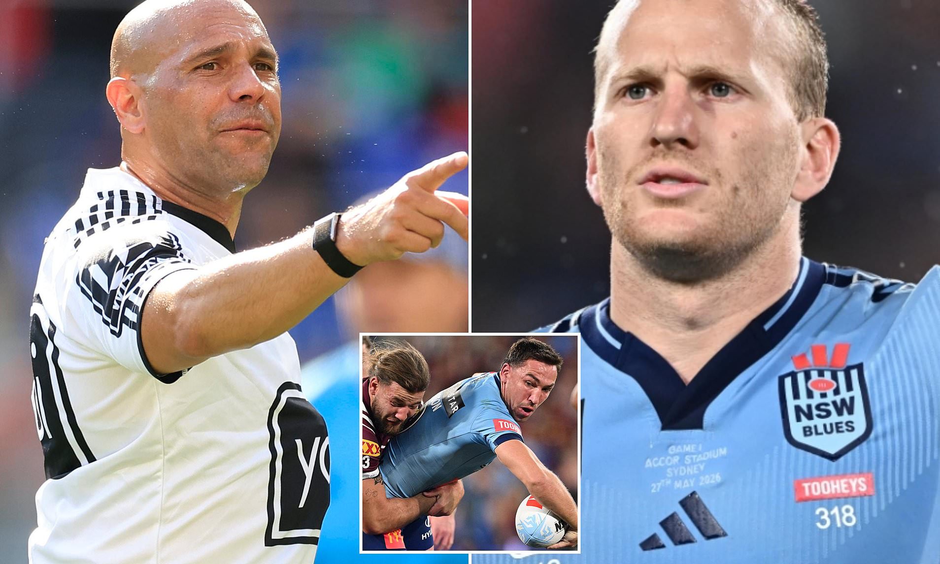 Blues players throw support behind under-fire Origin referee Ashley ...