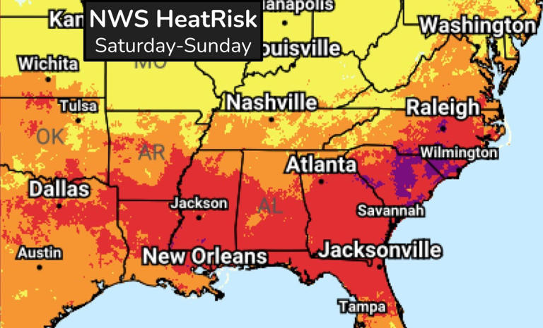 Forecast warns of dangerous weekend heat in Southeast