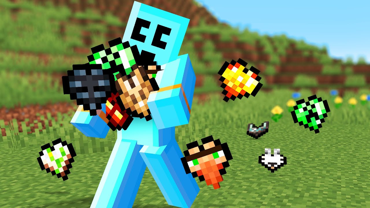 Stealing hearts from different mobs to survive in Minecraft