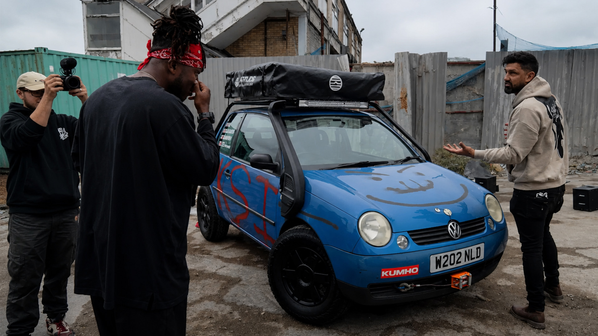 KSI sees his rebuilt Volkswagen Lupo for the first time