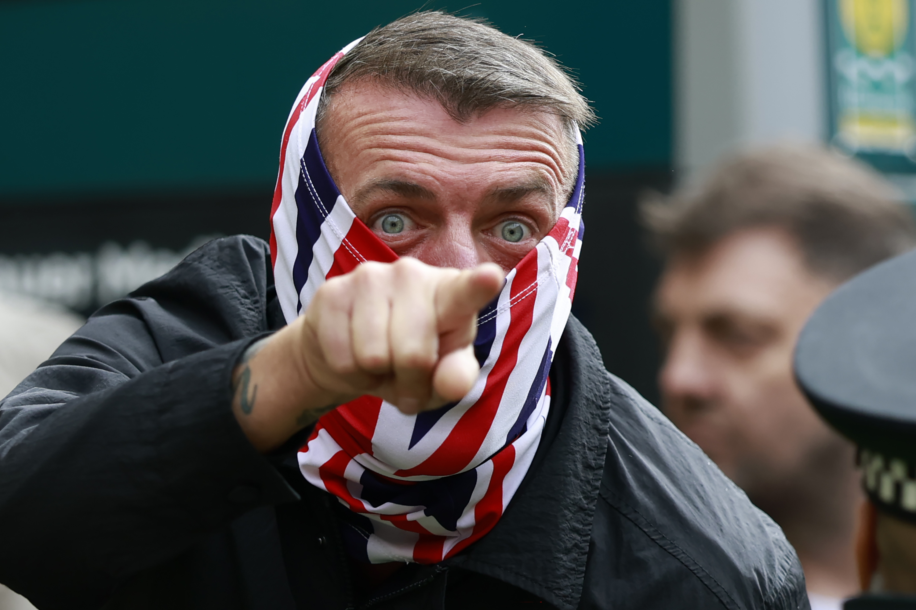 Rival protesters face off in Glasgow during huge anti-racism demonstration