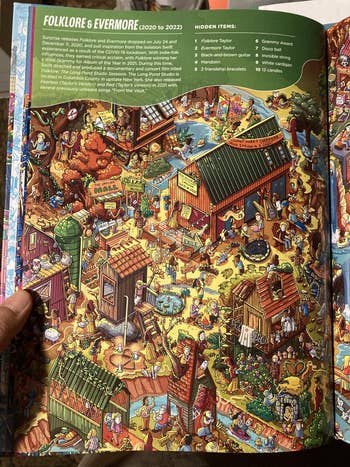 Illustrated scene depicting a lively outdoor festival. The image features a list titled