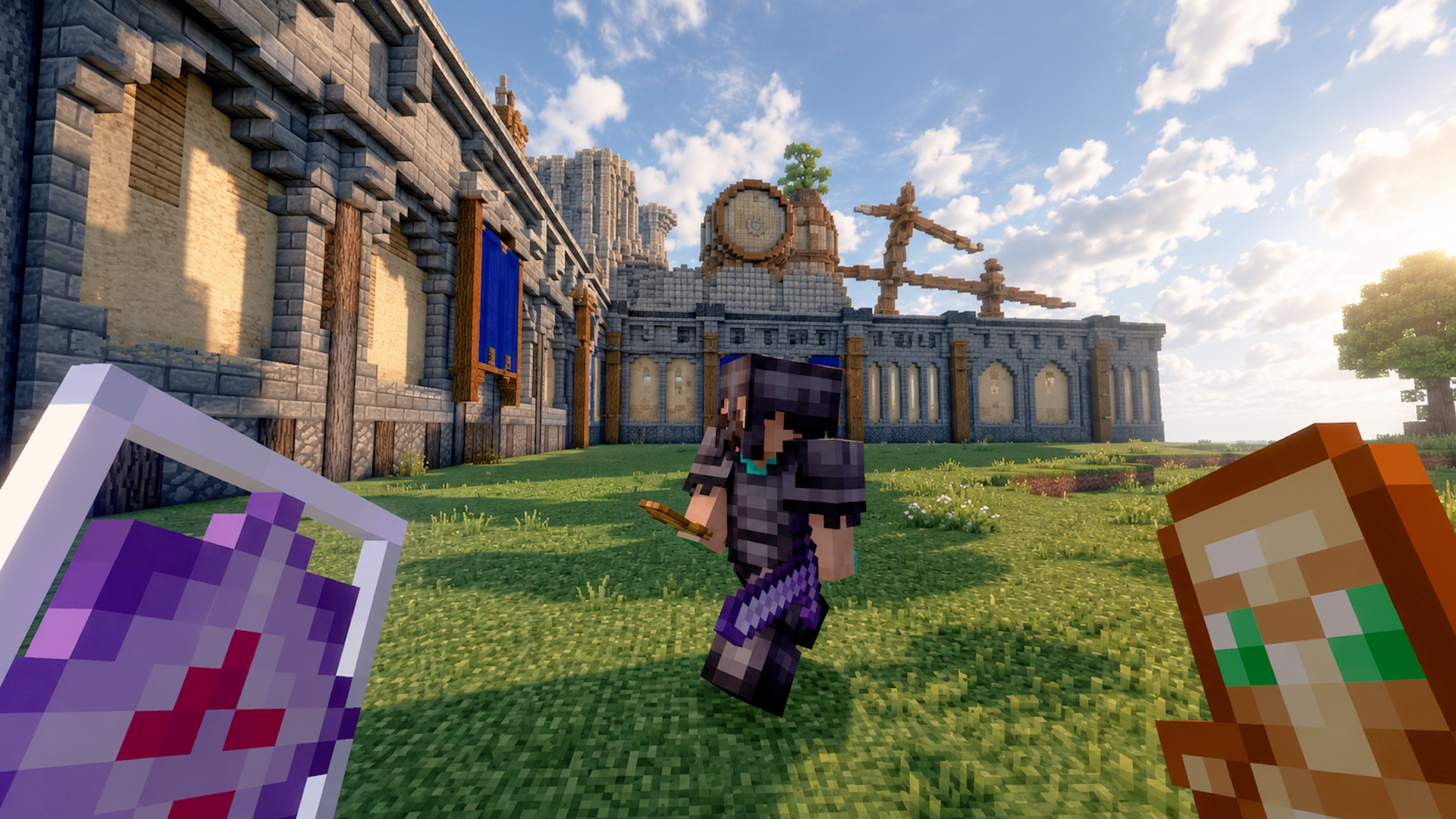 Playing Minecraft crystal PvP matches without keyboard shortcuts