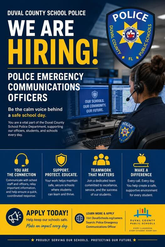 Duval County School police hiring emergency communications officers