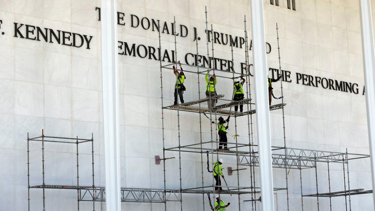 Trump's name removed from Kennedy Center building and website