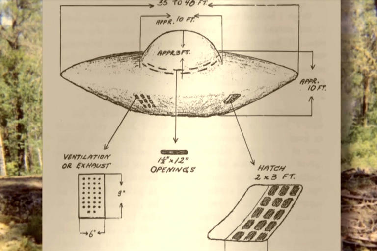 A diagram from 'UFOs: The Secret History' Credit: UFOTV