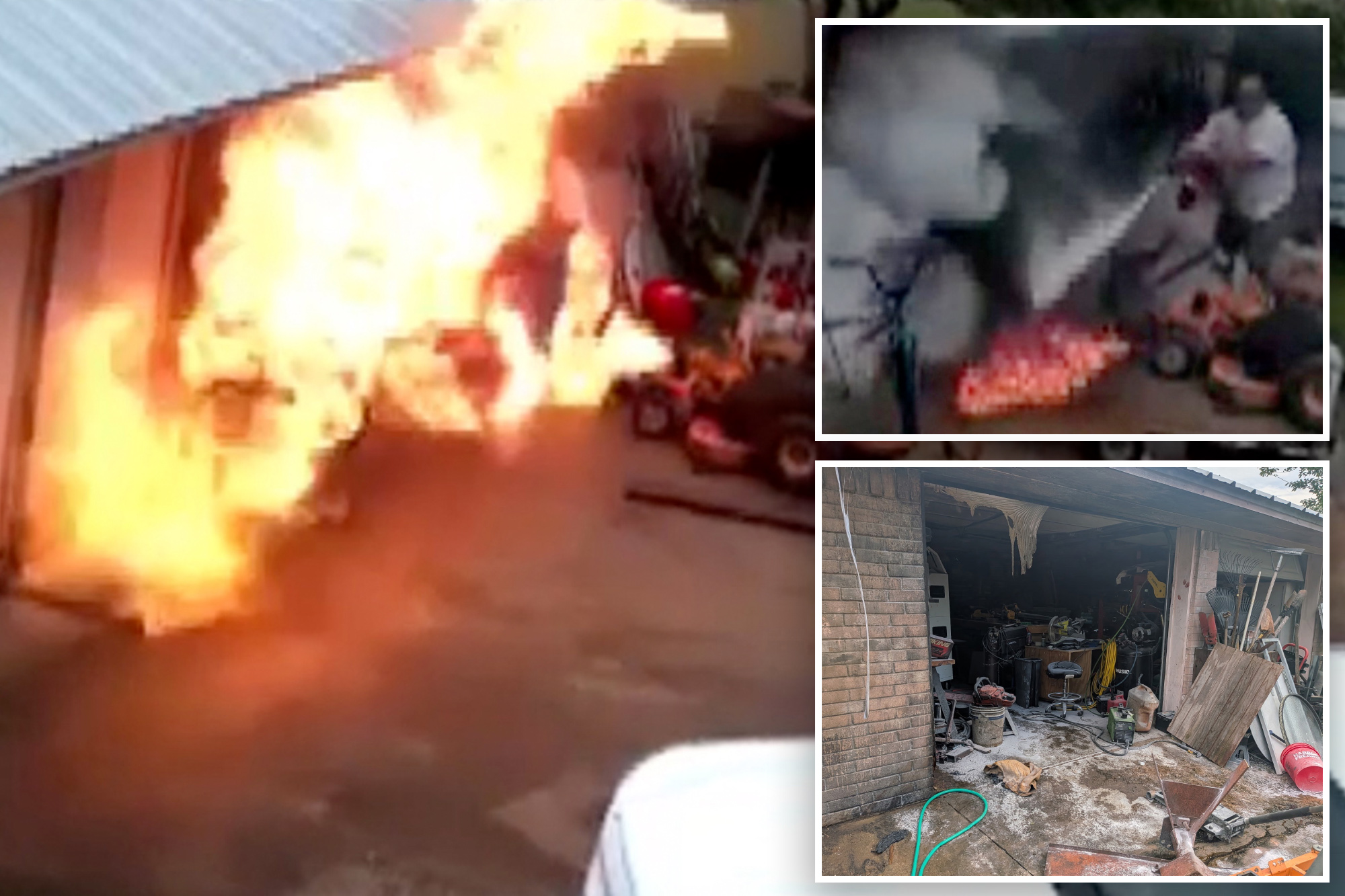 Moment 'Superman' Texas grandpa braves flames to save his home ...