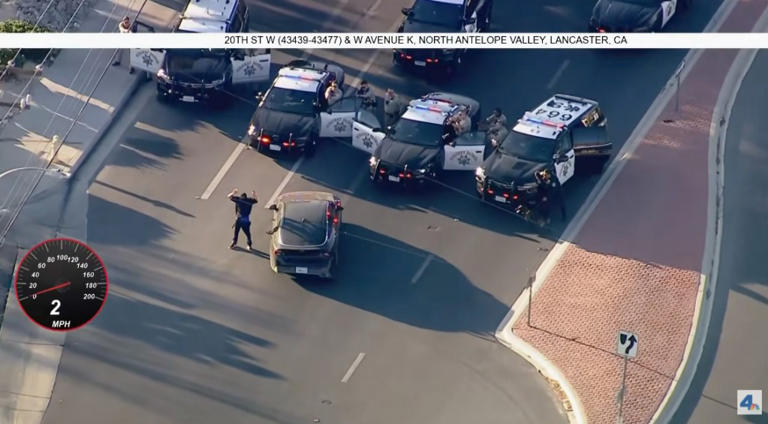 Cops use spike strip on chase suspect tied to deadly SoCal shooting