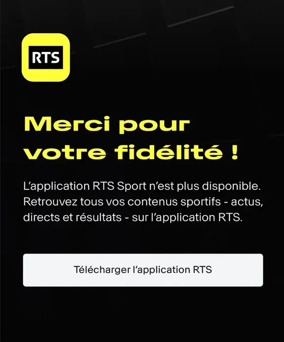 Pourquoi la RTS a supprimé son application sport