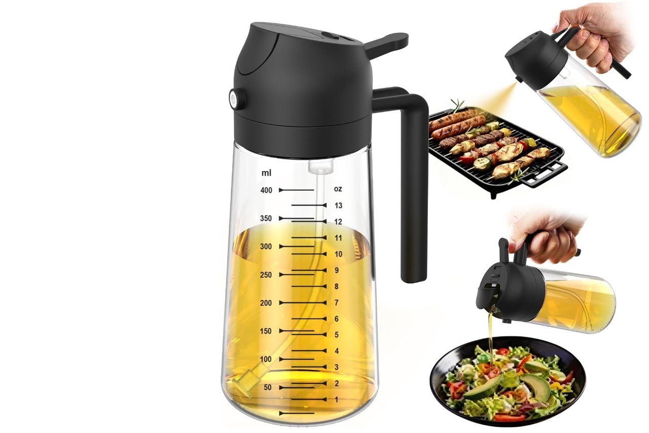 TrendPlain 16oz/470ml Glass Olive Oil Sprayer for Cooking