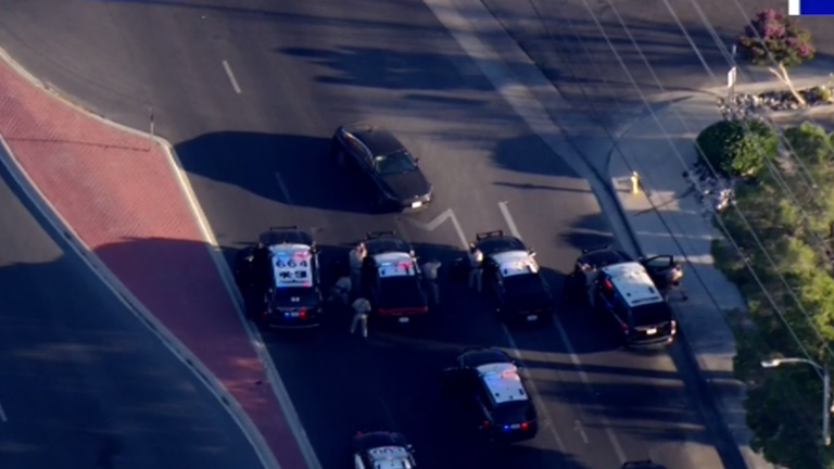 Armed suspect surrenders after hours-long pursuit through LA County