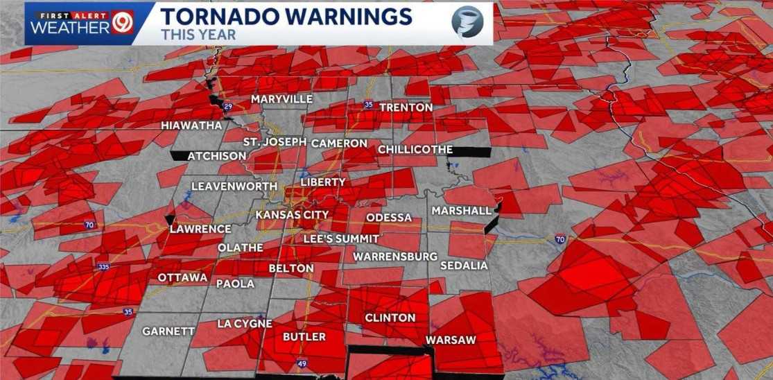 Nearly 90 tornado warnings issued across Kansas City region in ...