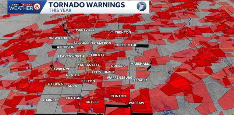 Nearly 90 tornado warnings issued across Kansas City region in ...