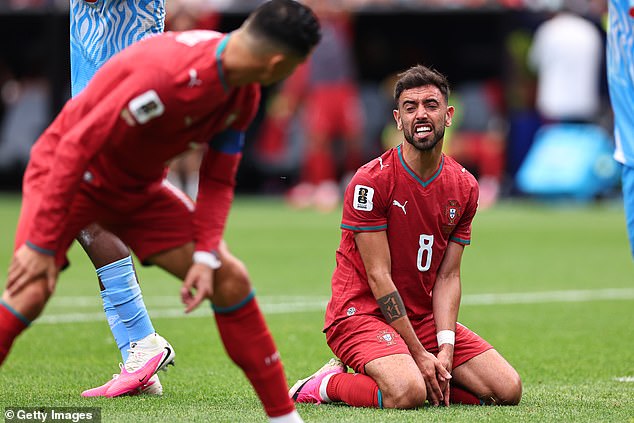Thierry Henry criticised Ronaldo for getting in the way of team-mate Bruno Fernandes, only for his shot to drift wide of the post