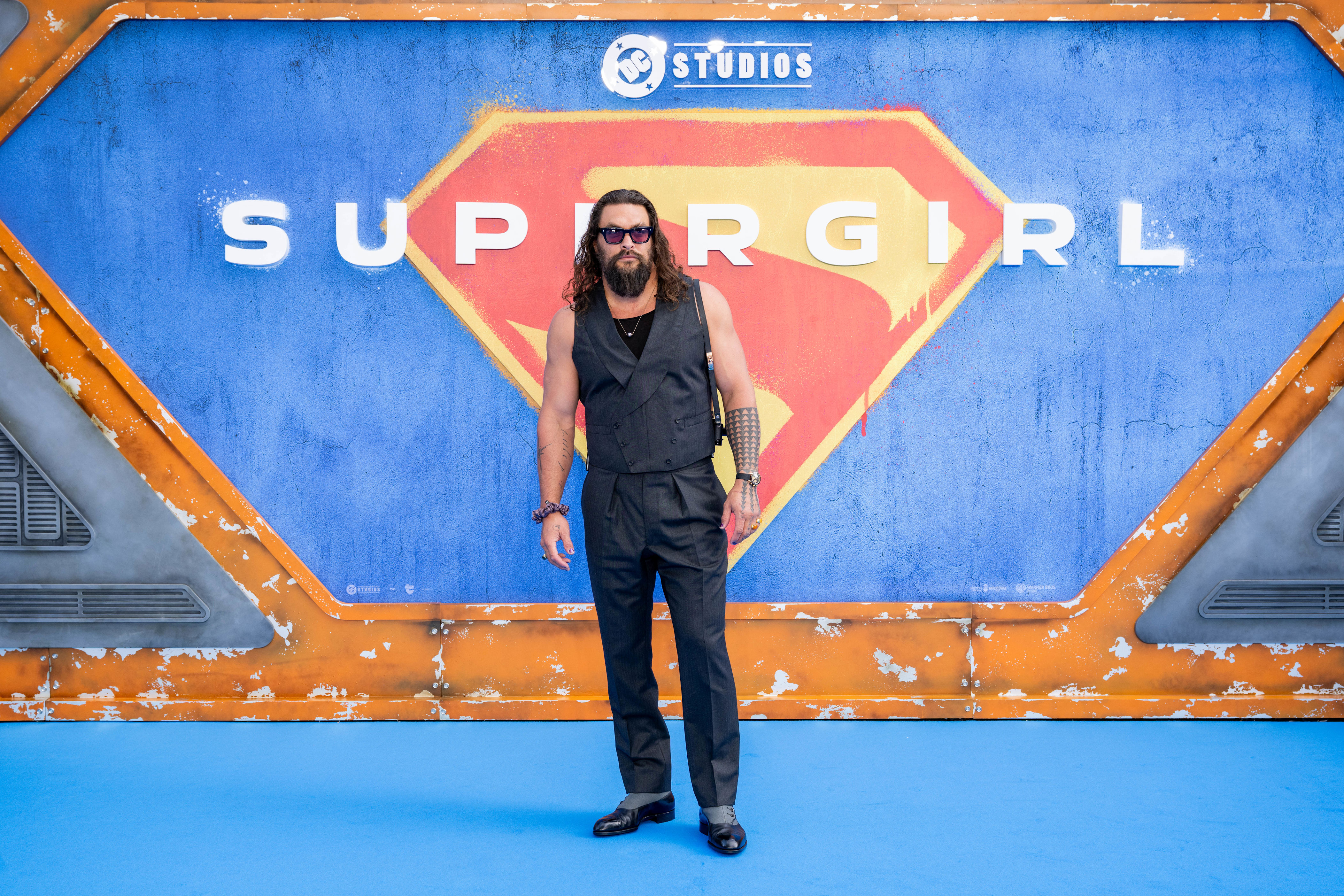 Jason Momoa was styled like Lobo at 'Supergirl' London event