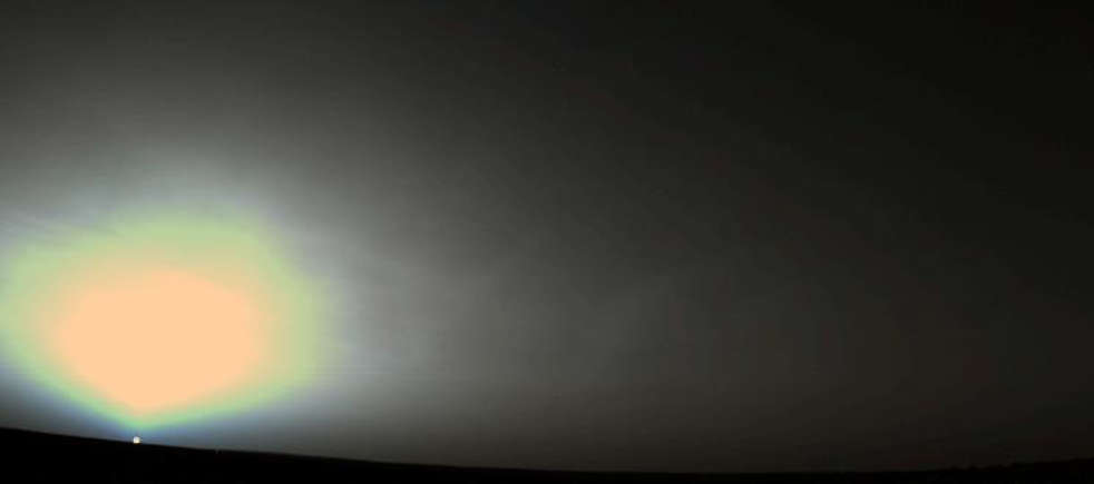 A sunrise on the planet Mars