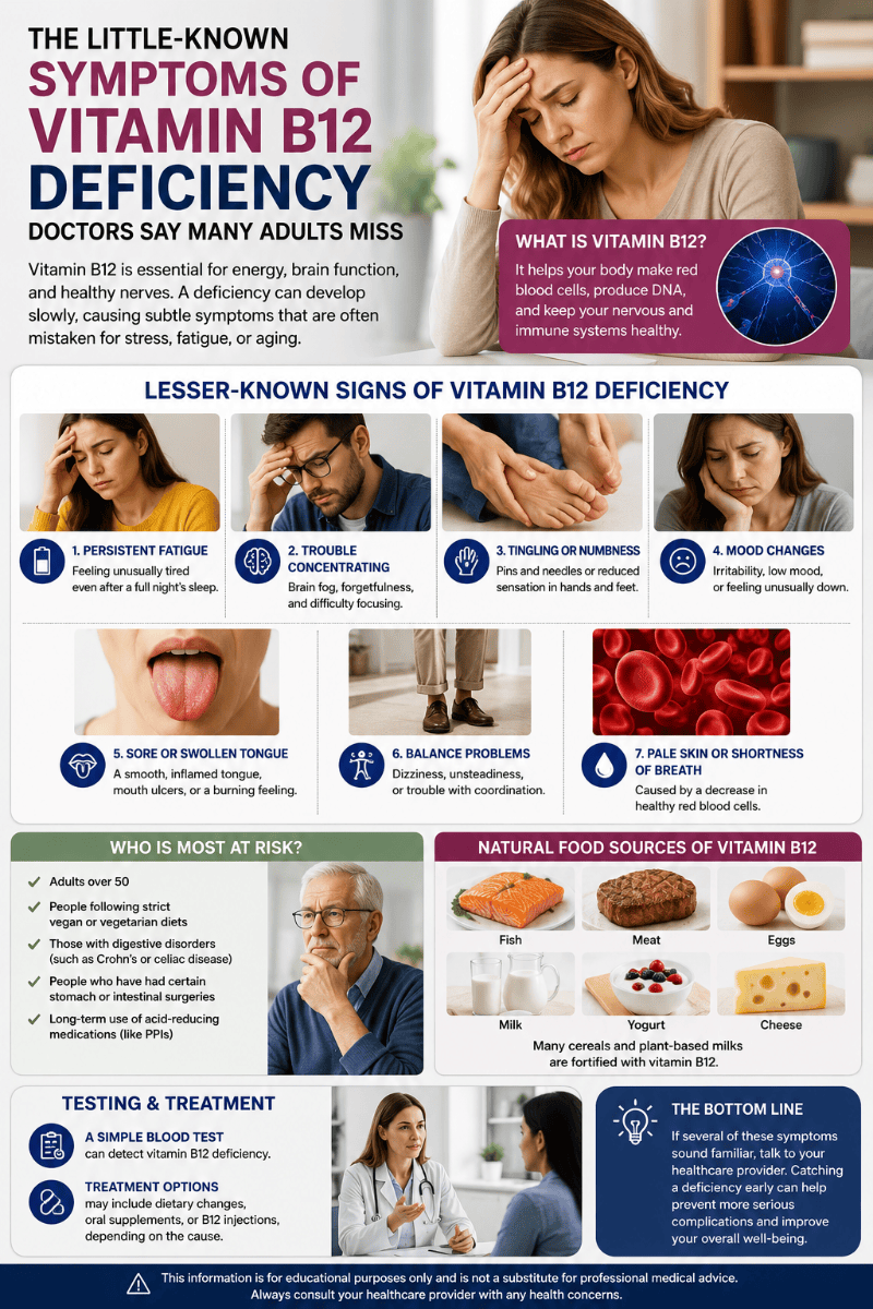 The little-known symptoms of vitamin B12 deficiency doctors say many adults miss
