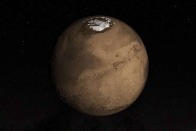 Ice in the poles of Mars